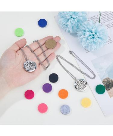 Aromatherapy Locket Pendant Necklace - 2 Sets with 24" Adjustable Chain | Lotus & Floating Cloud Essential Oil Diffuser | Women's Stainless Steel Jewelry - Buy Online on GoSupps.com