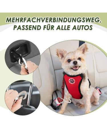 Slowton Dog Harness with Safety Belt for Car - Breathable Durable Red XXXS | Includes 2 Carabiner Hooks - Buy Online on GoSupps.com