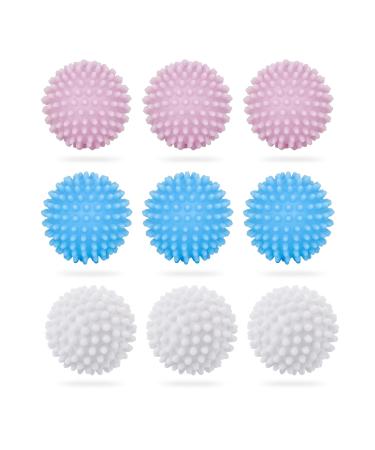 Half Forest Pack of 9 Washing Balls for Washing Machines Wash Balls for Down Jackets Reusable for Laundry Cleaning at Home Washing Machines and Dryers (Blue Pink White)