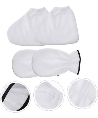 Moufles de Soin la Paraffine pour Mains et Pieds 2 Pi ces Taille Unique Blanc en Polyester et Flanelle Conservation Chaleur Soins Spa Nocturnes - Buy Online on GoSupps.com