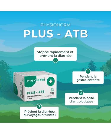 Physionorm PLUS-ATB - quilibre du microbiote en cas de perturbations - Levures & Probiotiques - Diarrh e Maux de Ventre - Cure Flash 48 H - Buy Online on GoSupps.com
