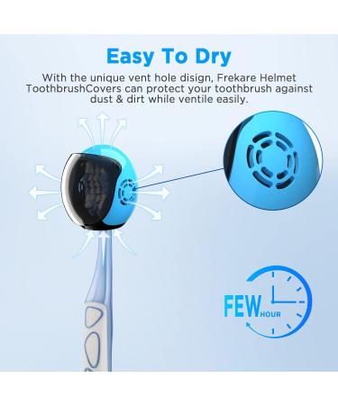 Frekare Helmet Toothbrush Covers - 4 Pack (White Black Blue Red) - Compatible with Most Manual and Electric Toothbrushes - Buy Online on GoSupps.com