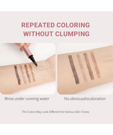 2024 New Magic Dark Brown Eyebrow Pencil - 3D 4 Fork Tip Eyebrow Pen Microblading Brow Pencil Precise Brow Pen Makeup 24 Hours Water-proof & Smudge-proof Natural Fine Stroke (01# Light Brown) - Buy Online on GoSupps.com