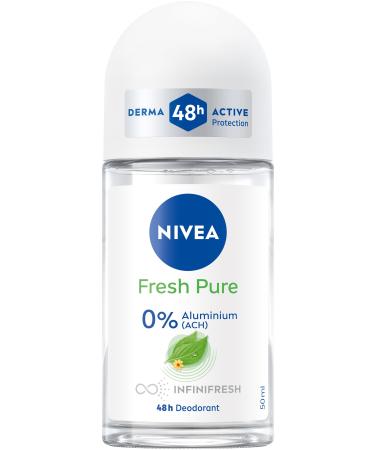 NIVEA NIVEA Fresh Pure Roll-On Deodorant Without Aluminium (ACH) and Ethyl Alcohol for 48 Hours of Protection and Care Jasmine Roll (50 ml)