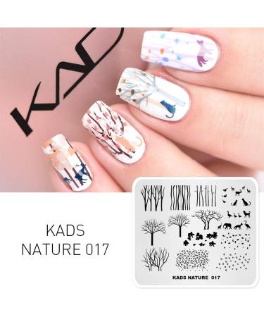 KADS Nail Stamping Plate Charming Fall Scenery Tree Defoliation Nature Template for Nail Art DIY (NA017) - Buy Online on GoSupps.com