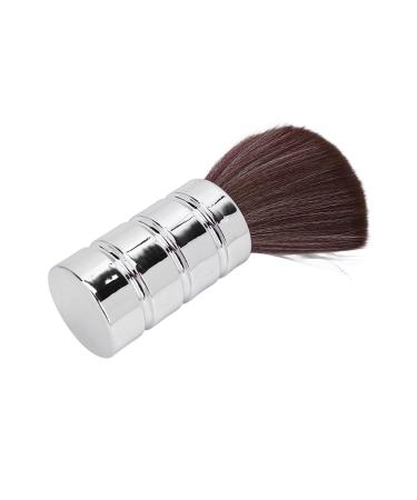 Qukaim Hair Cutting Neck Duster Brush Barber Neck Duster Brush Professional Neck Cleaning Brush Soft Gentle Electroplated Silver