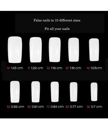 500 Natural Acrylic Artificial Nails - 10 Sizes DIY Set with Box for Easy Application | International Shipping - Buy Online on GoSupps.com