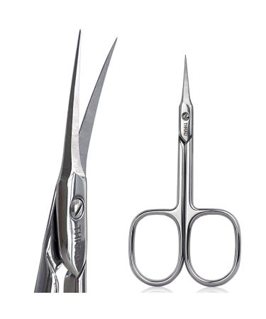 THRAU Cuticle Scissors Extra Fine for Women and Men, Profession Stainless Steel with Precise Pointed Tip Grooming Blades, Manicure, Pedicure, or Trim Nail, Eyebrow, Eyelash, and Dry Skin