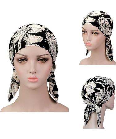 Pre Tied Chemo Head Scarf 3 Pack - Beanie Skull Caps for Women (Set6-Long Style) - Buy Online on GoSupps.com