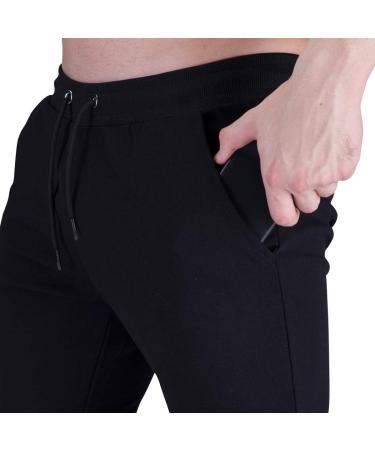 Wangdo Men's Slim Joggers - Black Medium | Gym Workout Sweatpants for Running and Training - Buy Online on GoSupps.com