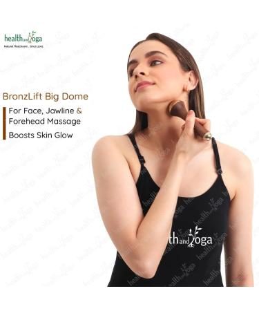 HealthAndYoga BronzLift Kansa Wand - Ayurvedic Face Yoga Tool for Toning Sculpting & Uplifting | Dual Bronze Cap Massage for Facial Neck & Under-eye - Buy Online on GoSupps.com