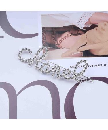 Erimberate Bohemian Crystal Hair Clip - Silver CZ Alphabet Barrette for Women and Girls - Buy Online on GoSupps.com