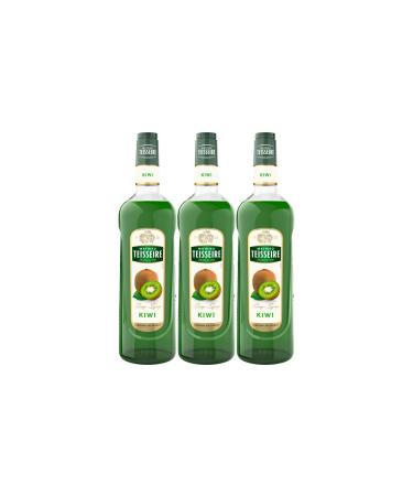 Set of 3 Mathieu Teisseire Kiwi Syrups, Cocktails, Mocktails, Smoothies, Fruit Punches, Sodas and Lemonades, 3 x 1L Bottles