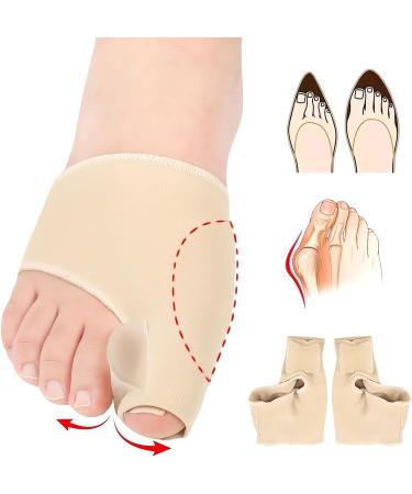 Bunion Corrector Socks - Orthopedic Bunion Relief for Men & Women - Big Toe Straightener Brace - Hallux Valgus Corrector - 2 Pairs Beige - Buy Online on GoSupps.com