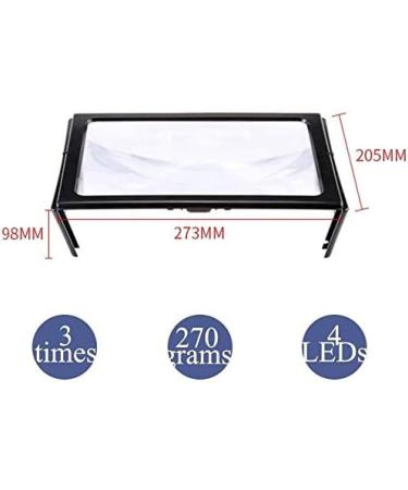 Rectangular Extra Large LED Handheld Magnifying Glass with Light-3X Lens Lightweight Illuminated Reading Magnifier for Kid Seniors Macular Degeneration Jewellery Antique Gift Friendly32 - Buy Online on GoSupps.com