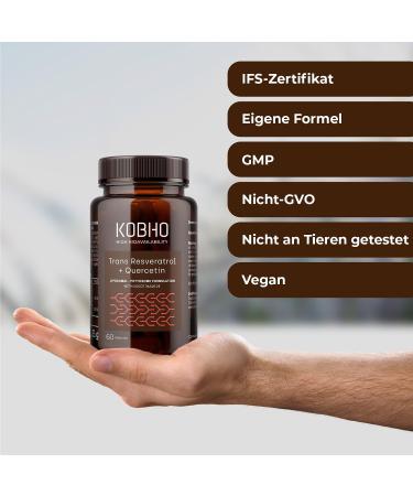 Transresveratrol Capsules with Quercetin & Vitamin C | Max Absorption Vegan Anti-Aging & Weight Loss | 60 Allergen-Free Capsules - Buy Online on GoSupps.com