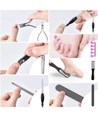 Pedicure Kit Professional 24 in 1 Foot File Set for Men and Women - Salon Quality Foot Care Tools for Home Use - Hard Skin Remover Included - Buy Online on GoSupps.com