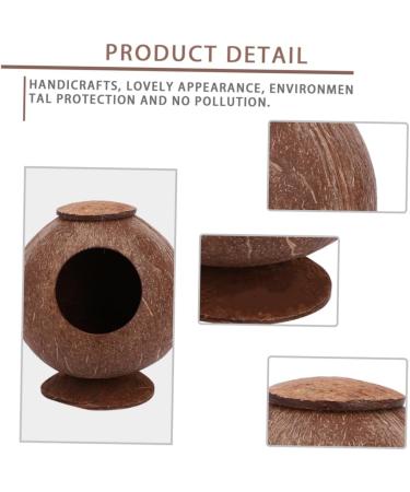 FOMIYES 2pcs Coconut Shell Charcoal Hamster Nest Small The Bed 16X15X15CMx2pcs Brownx2pcs - Buy Online on GoSupps.com