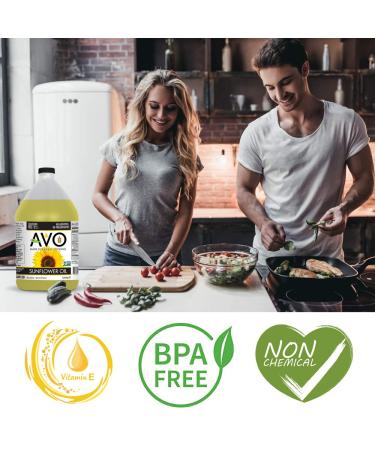 AVO Non-GMO High Oleic Sunflower Oil - 1 Gallon | Ideal for General Cooking - Buy Online on GoSupps.com