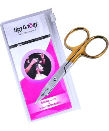 Nose Ear Hair Grooming Scissors, Hair Removal & Trimming Clippers - Beard Mustache Eyebrow Eyelash Care Scissors, Facial Hair Cutting Tool (Gold) - Buy Online on GoSupps.com