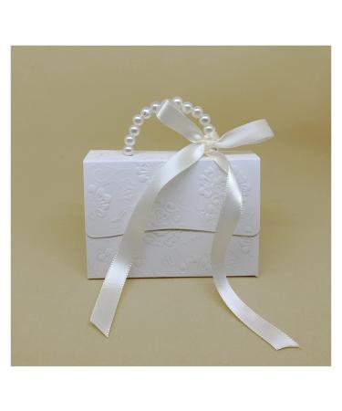 Candy Box Portable Party Wedding Candy Box Bag DIY Creative Candy Box Romantic Marriage (20 Pieces) (Color : Red Size : M) (Color : White a Size : M)
