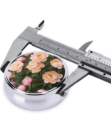 Peonies Printed Mini Round Pill Box | 3 Compartment Travel Pill Organizer | Portable Medicine Case for Home & Office - Buy Online on GoSupps.com
