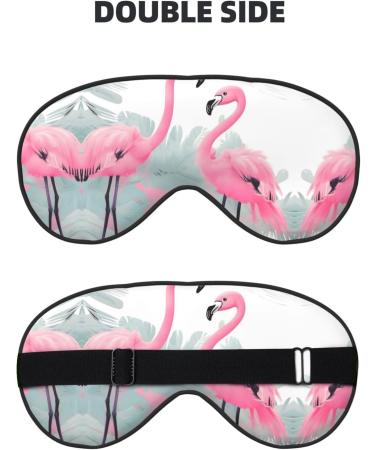 Two Flamingo Eye Mask - Soft Adjustable Sleep Mask for Men & Women | Comfortable Nighttime Eye Cover - Perfect for Travel & Relaxation - Buy Online on GoSupps.com