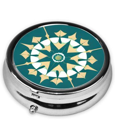 Exotic Floral Round Pill Box Organizer - 3 Compartment Portable Travel Solution - Buy Online on GoSupps.com