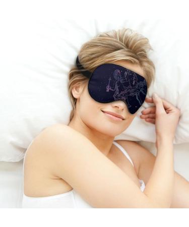 Gemini Zodiac Constellation Sleep Mask Eye Cover for Sleeping Blindfold with Adjustable Strap Blocks Light Night Travel Nap for Men Women - Buy Online on GoSupps.com