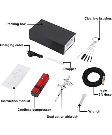 Portable Cordless Airbrush Compressor Kit for Makeup Art Paint Nail Beauty Cake Decoration Tattoos Model Artist - Buy Online on GoSupps.com