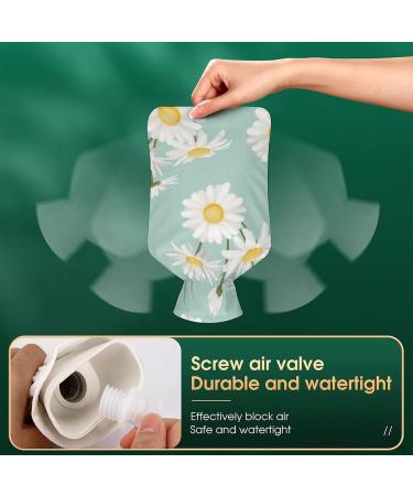 White Flowers Hot Water Bottle with Plush Cover - Hand Warmer for Adults & Children | 26.5x15.3cm - Ideal for Comfort & Warmth - Buy Online on GoSupps.com