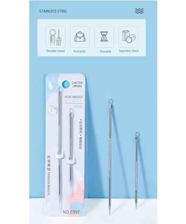LHYILSWQ 2Pc Blackhead Remover Tool Set Stainless Pimples Comedone Extractor Removal Acne Removal Kit Silver - Buy Online on GoSupps.com