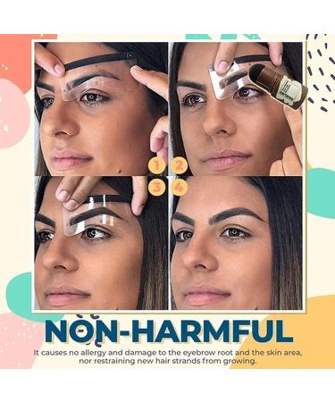 Pppby Eyebrow Stamp Eyebrow Stencil Kit Reusable Eyebrow Stencils Eyebrow Pencil Brushes Waterproof Eyebrow Powder Eyebrow Stamp Shaping Kit - Buy Online on GoSupps.com