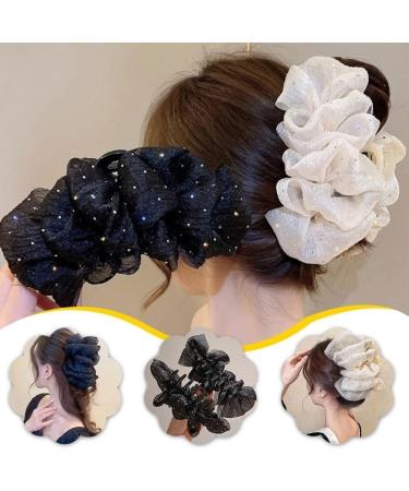 Bow Bubble Clips 4Pcs Large Claw Clips For Thick Hair Chiffon Silk Bubble Bow Hair Claw Jaw Clip Fluffy Hair Clips Thick Hair Claw Clips For Long Hair Elegant Hair Styling Accessories(White) - Buy Online on GoSupps.com