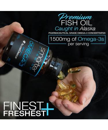 3 Pack Smarter Omega-3 Fish Oil Burpless Strawberry Flavor | Triple Strength 2000mg DHA EPA | AlaskOmega | Brain & Joint Support - Buy Online on GoSupps.com