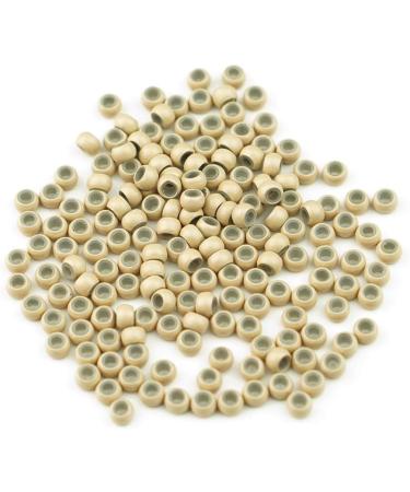 KOCONI 500 Pcs 3mm Nano Rings Silicone Lined Hair Extension Beads - Beige Blond Nano Silicone 500PCS - Buy Online on GoSupps.com