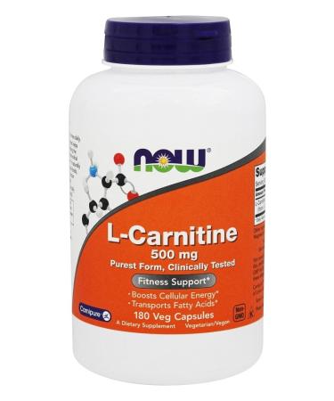 Now Foods L-Carnitine 500 mg 180 Veg Capsules