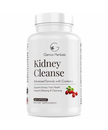 Kidney Cleanse Advanced Formula with Cranberry Extract Kidney Urinary Tract & Bladder Detox and Cleanse - 60 Capsules 60 Count (Pack of 1)