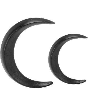 Moon Hairpin Fashion Moon Hair Stick Wooden Lightweight Accessories 2 Sizes Carved for Long Hair (Black) - Buy Online on GoSupps.com
