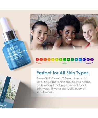 Zone 365 Hyaluronic Acid Serum with Vitamin C & E - Intense Moisture & Hydration for Face â€“ 1 fl oz - Buy Online on GoSupps.com