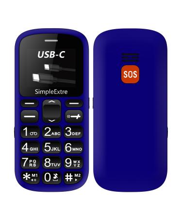 SimpleExtre Senior 1 Big Button Mobile Phone for Elderly SIM Free Unlocked Mobile Phones with SOS Button | Loud Volume | USB-C Charging | Simple System | Talking Numbers | FM Radio | Torch