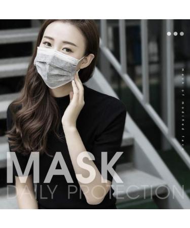 Ecnobia 3 Ply Non-Woven 100Pcs Disposable Face Bandanas Cloth Covering No Washable Breathable and Anti-Haze Dust for Adults - Gray - Buy Online on GoSupps.com
