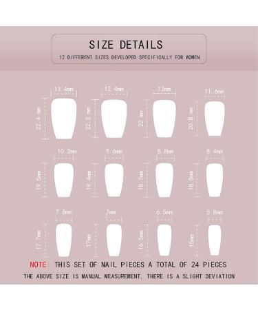 Shop 24pcs Medium Length Pink Gradient Square Press-On Nails with Glitter | Full Cover Glossy Fake Nails & Glue for Women - Buy Online on GoSupps.com