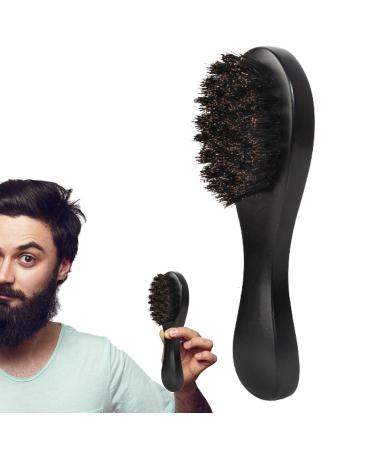 AIBYKS portable beard brush wild boar bristles - natural beech wood handle Design Bartkamm |Combing whiskers remove dirt and remove dead skin black