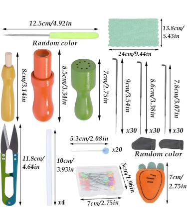 122 Pcs Needle Felting Kit with 3 Sizes Needles, Wood Handles, and Wool Cushion - Complete Set for Basic Felting - Buy Online on GoSupps.com