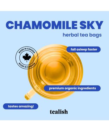 Tealish - Organic Chamomile Sky Herbal Tea Sachets 15 Biodegradable Tea Bags - Organic Herbal Tea Bags - Chamomile Tea with Turmeric for Sleep and Relaxation - Buy Online on GoSupps.com