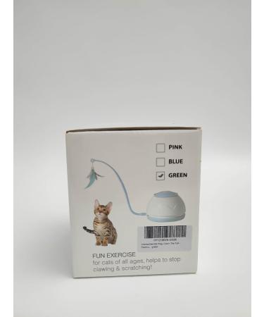 Pawaboo 2 in 1 Electric Cat Toys USB Rechargeable Automatic Cat Exercise Teaser Toy with 3pcs Replacement Indoor Interactive Cat Toy Pop and Play Feather Teaser Wand Toy for Cat Kitten Kitty Green - Buy Online on GoSupps.com