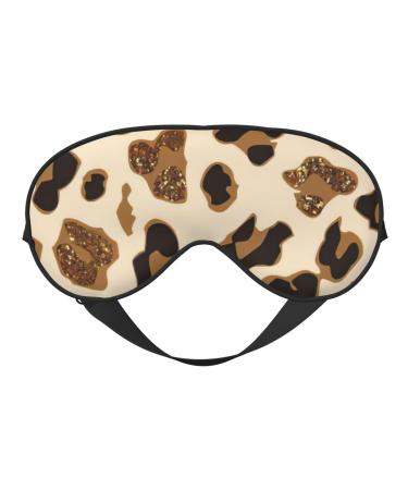 FoRes Animal Leopard Print Adult Unisex Sleep Eye Mask Light Blocking Adjustable Smooth for Deep Rest Black