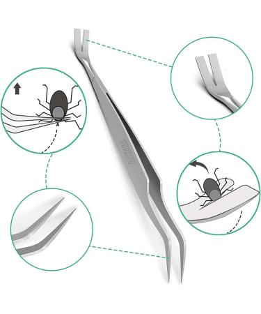 YHZMY 1 Pack Stainless Steel Tick Remover Tool Tick Removal Tool Set Stainless Steel Tick Remover Tick Removers Stainless Steel Professional Fleas Ticks Remover Kit for Humans Dogs Cats - Buy Online on GoSupps.com
