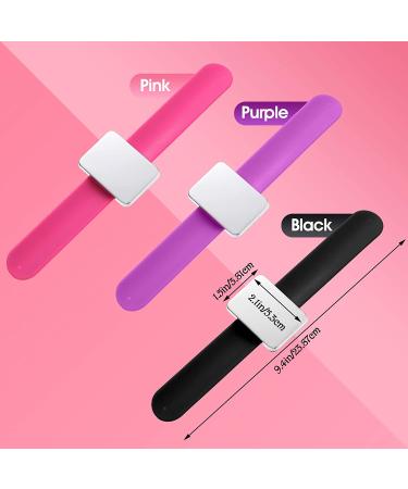 3-Piece Magnetic Wrist Sewing Pincushion & 6-Piece Stainless Steel Rat Tail Comb Set - Black Purple Rose Red - Buy Online on GoSupps.com